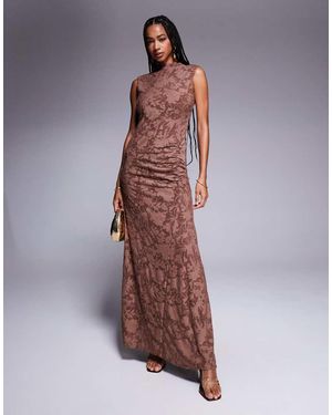 ASOS Sleeveless With Open Back Burnout Maxi Dress - Purple