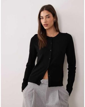 JJXX Crew Neck Knit Cardigan - Black