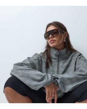 ASOS Asos Design Curve Brushed Half Zip Windbreaker Jacket - Grey