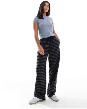 ASOS Petite Pull On Tie Waist Barrel Trousers - Blue