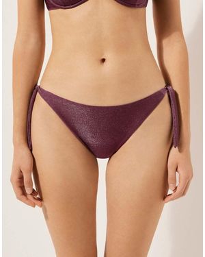 Calzedonia Bow Bikini Bottoms Golden Glow - Metallic
