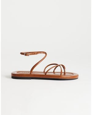 TOPSHOP Emma Strappy Flat Sandals - Brown