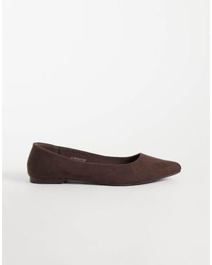 New Look Ballerina Van Suedette Met Puntige Neus - Wit