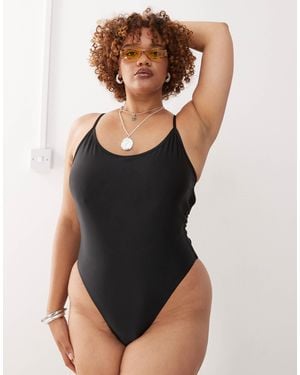 Collusion Curve Scoop Back Swimsuit - White