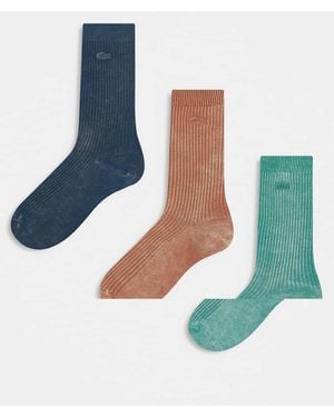 Lacoste 3 Pack Socks - Blue