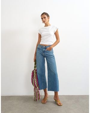 TOPSHOP Awkward Crop Jeans - Blue