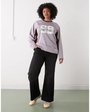 Noisy May Rooxy High Rise Flared Jeans - Gray