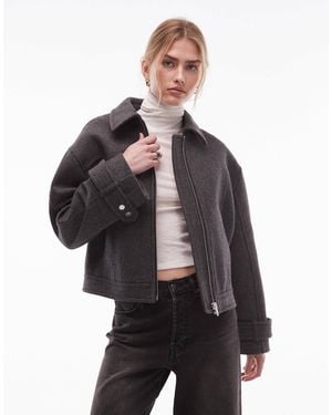 & Other Stories Wool Rich Short Twill Jacket - Black