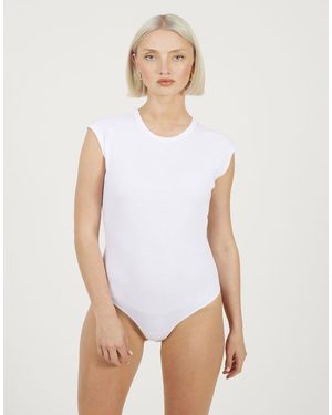 Brave Soul Short Sleeve Crew Neck Bodysuit - White