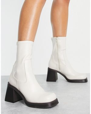 ASOS Reversed Mid Heel Sock Boots - Black