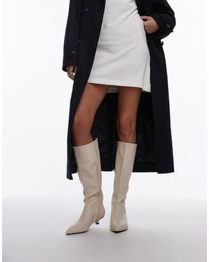 TOPSHOP Stevie Mid Heel Pointed Toe Knee High Boots - Black