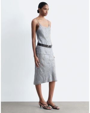 & Other Stories Sheer Devore Knee Length Skirt - White