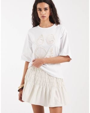 Vero Moda Smock Waist Mini Skirt - White