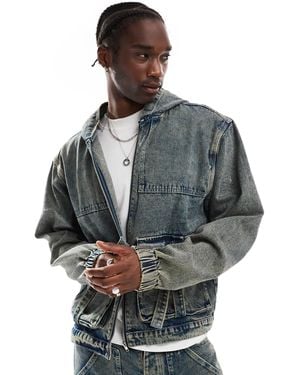 Liquor N Poker – strukturierte jeansjacke - Grau