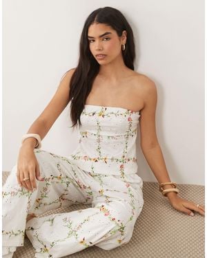 ASOS Broderie Bandeau Co-Ord - Natural