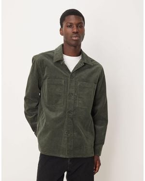 ARKET Cord Overshirt With Front Patch Pockets - Green