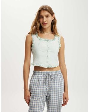 Cotton On Emily Ruffle Top - Blue