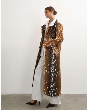TOPSHOP Abrigo Formal Largo De Una Sola Botonadura Con-Multi - Neutro