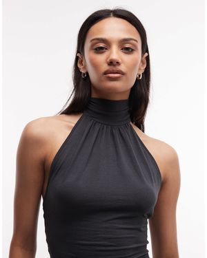 Weekday Halterneck Top With Open Back - Black