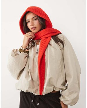 ASOS Gebreide Sjaal Met Capuchon - Rood
