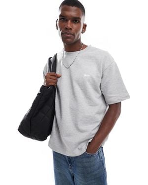 Pull&Bear Stwd Logo T-shirt - Gray