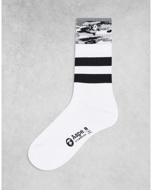 Aape By A Bathing Ape Aape By A Bathing Ape X Erased Double Layer Socks - White