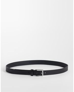 Jack & Jones Square Buckle Leather Belt - White