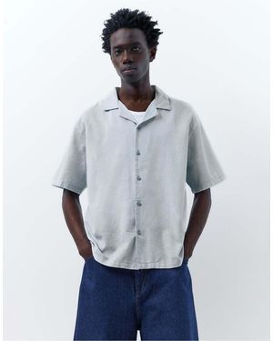 Pull&Bear Camicia A Maniche Corte - Blu