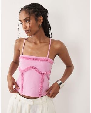 Miss Selfridge Under Bust Seam Detail Cami Top - Pink
