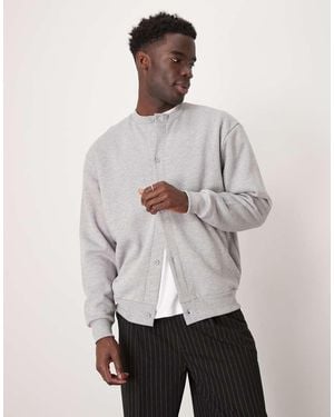 ASOS Oversized Jersey Cardigan Button Through - Grey