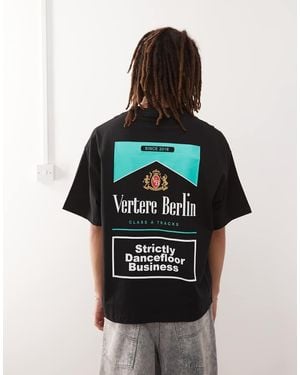 Vertere Berlin Camiseta Negra Extragrande Con Estampado Trasero Del Logo De - Negro