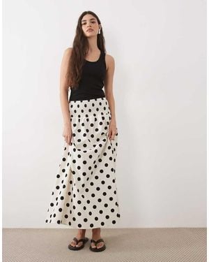 ASOS Shirred Drop Waist Maxi Skirt - White