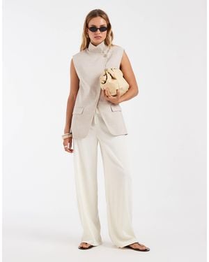 ASOS Wrap Front Sleeveless Blazer - White