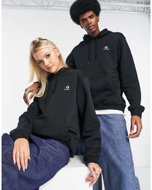 Converse Sudadera Negra Con Capucha Y Logo De Estrella Y Chevrón De - Azul