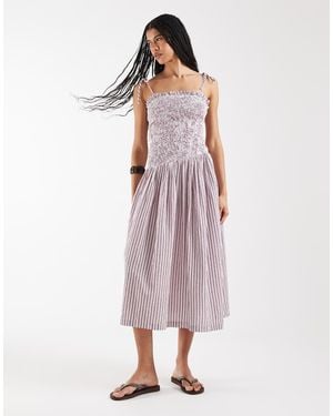 Reclaimed Vintage Shirred Bodice Sundress - Pink