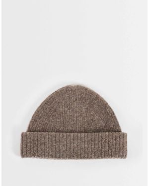 Weekday Premium Chunky Wool Blend Beanie - Brown