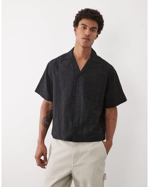 ASOS – kastiges oversize-hemd - Schwarz
