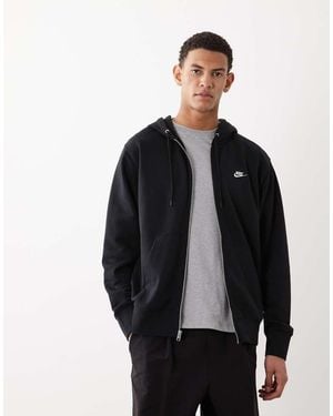 Nike Club French Terry Full Zip Hoodie - Black