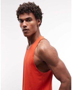 4505 Icon Camiseta De Entrenamiento De Malla De Secado Rápido Con Espalda De Nadador En - Rojo
