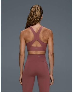 Oysho Compressive Medium-support Crossover Back Sports Bra - Red