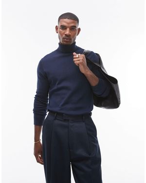 TOPMAN – basic-rollkragenpullover - Blau
