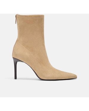 Stradivarius Bottines à talon aiguille en daim synthétique beige - Neutre