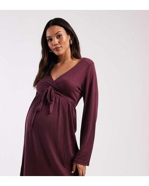 Mama.licious Mamalicious Maternity Soft Jersey Nursing Friendly Wrap Detail Dress - Red