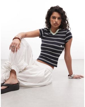 Collusion V Neck T-shirt-multi - Multicolor