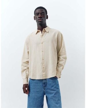 Pull&Bear Linen Blend Shirt - Natural