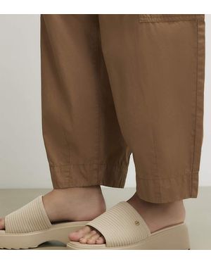 River Island Wide Fit Knitted Mule Flatform Sandals - Natural