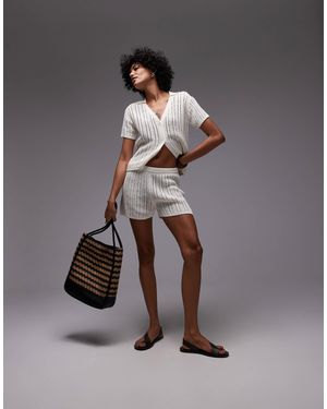 ARKET Paper Knitted Beach Shorts - Grey