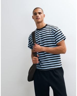 4505 Heavyweight Cotton Shrunken Boxy Fit T-shirt With Quick Dry Finish - Blue