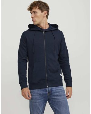 Jack & Jones Sweat à capuche zippé à manches longues basique - Bleu