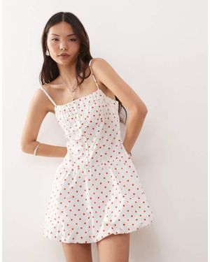 Reclaimed Vintage Puffball Mini Dress With Hook And Eye - Pink